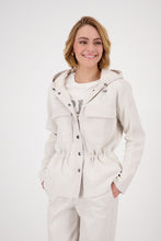 Load image into Gallery viewer, Mixed Fabric Jacket With Hood - Oatmilk
