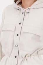 Load image into Gallery viewer, Mixed Fabric Jacket With Hood - Oatmilk
