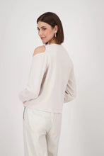Load image into Gallery viewer, Embellished Sweatshirt With Cut-out Detail - Oatmilk