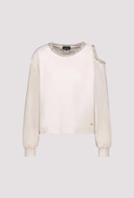 Load image into Gallery viewer, Embellished Sweatshirt With Cut-out Detail - Oatmilk