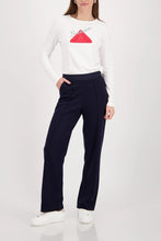 Load image into Gallery viewer, Monari Straight Leg Navy Trouser With Elasticated Band - Marine/Navy