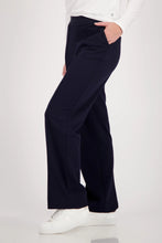 Load image into Gallery viewer, Monari Straight Leg Navy Trouser With Elasticated Band - Marine/Navy