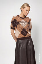 Load image into Gallery viewer, Monari Diamond Patterned Jumper - Black Coffee Pattern