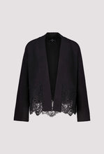 Load image into Gallery viewer, Monari Cardigan With Lace Trim - Black