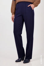 Load image into Gallery viewer, Monari Pin Tuck Straight Leg Trousers - Navy ( Bestsellers)