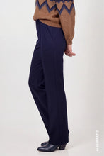 Load image into Gallery viewer, Monari Pin Tuck Straight Leg Trousers - Navy ( Bestsellers)