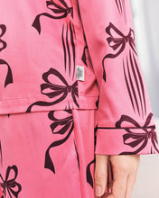 Load image into Gallery viewer, Satin Bow Print Long Pyjama Set: UK 8