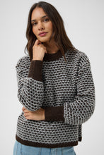 Load image into Gallery viewer, KAFFE Kamarlla Jumper - Coffee Bean Brown/ Grey Melange