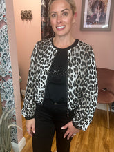 Load image into Gallery viewer, Embellished Leopard Knitted Jacket