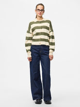 Load image into Gallery viewer, PCJassy Striped Cardigan - Olive/Cream