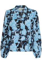 Load image into Gallery viewer, Kasasia Floral Print Blouse - Blue/Black