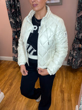 Load image into Gallery viewer, Monari Quilted Jacket With Standup Collar - Off White