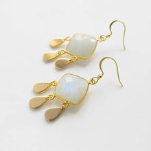 Load image into Gallery viewer, Moonstone Boho Dangly Earrings