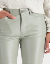 Load image into Gallery viewer, Monari Leather Look Slim Trousers - Sage