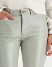 Load image into Gallery viewer, Leather Look Slim Trousers - Sage