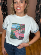 Load image into Gallery viewer, Beverley Hill's Embellished Short Tee - Blue Denim/Pink