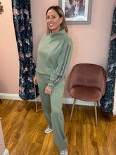Load image into Gallery viewer, Monari Dressy Jersey Trouser with Logo waistband - Sage