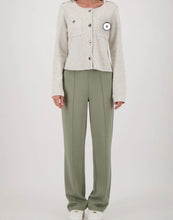 Load image into Gallery viewer, Monari Dressy Jersey Trouser with Logo waistband - Sage