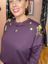 Load image into Gallery viewer, Embellished Sweatshirt - Plum