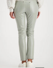 Load image into Gallery viewer, Monari Leather Look Slim Trousers - Sage