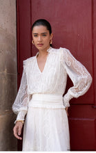 Load image into Gallery viewer, Smocked V-Neck Blouse - cream