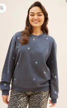 Load image into Gallery viewer, O&F Star Embroidered Sweatshirt - Washed Grey