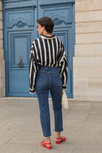 Load image into Gallery viewer, Mary Cigarette Raw Hem Jean - Dark Denim