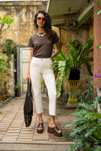 Load image into Gallery viewer, Mary Cigarette Raw Hem Jean - Off White