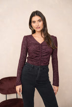 Load image into Gallery viewer, Sparkly Long Sleeve Top - Plum
