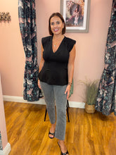 Load image into Gallery viewer, InWear Baya Peplum Embellished Top - Black
