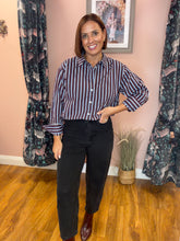 Load image into Gallery viewer, KAFFE Kagavina Striped Shirt - Fudge
