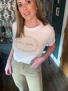 Grecian Design Logo Tee With Embellishment