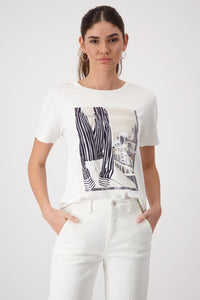 Biarritz Print Top with Rhinestones
