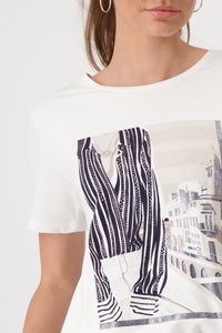 Biarritz Print Top with Rhinestones