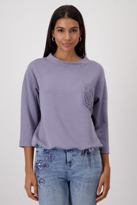 Smoked Purple Sweatshirt With Relief Print