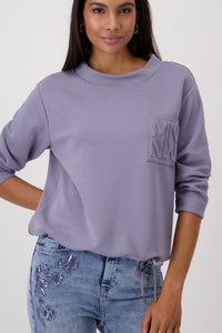 Smoked Purple Sweatshirt With Relief Print