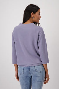 Smoked Purple Sweatshirt With Relief Print