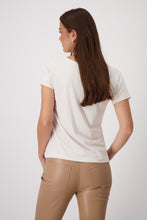 Load image into Gallery viewer, Creamy Beige Rhinestone Logo Top
