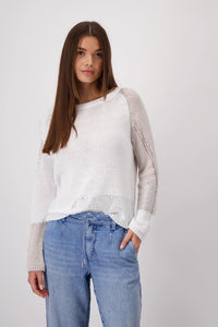 Colour Block Jumper with Metallic