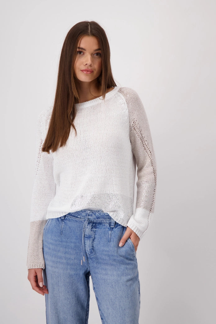 Colour Block Jumper with Metallic