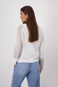 Colour Block Jumper with Metallic