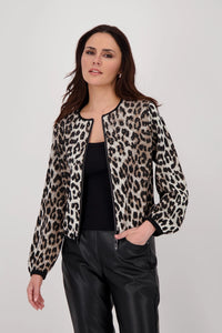 Embellished Leopard Knitted Jacket
