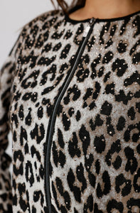 Embellished Leopard Knitted Jacket