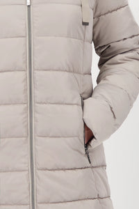 Quilted Coat - Greige