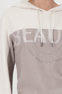 Knitted Jumper With Hood & Embellishment
