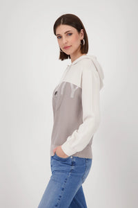 Knitted Jumper With Hood & Embellishment