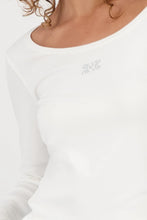 Load image into Gallery viewer, Long Sleeve Top With Rhinestone Logo

