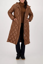 Load image into Gallery viewer, Quilted Midi Coat with Button Detail - Whiskey
