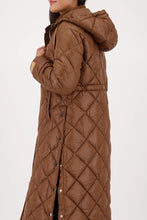 Load image into Gallery viewer, Quilted Midi Coat with Button Detail - Whiskey

