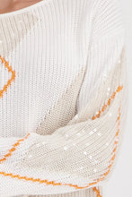 Load image into Gallery viewer, Monari Knitted Sweater With Diamond Pattern &amp; Sequins

